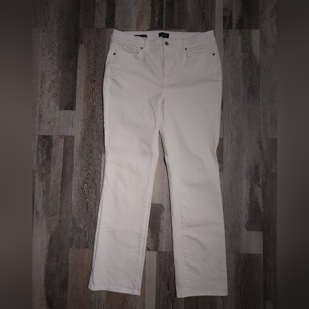 NYDJ Marylin Straight Women's Pants, Size 12, White